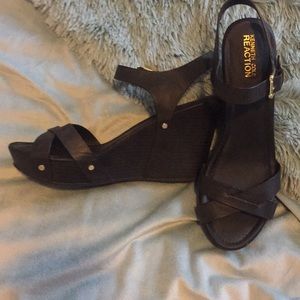 Kenneth Cole leather wedges